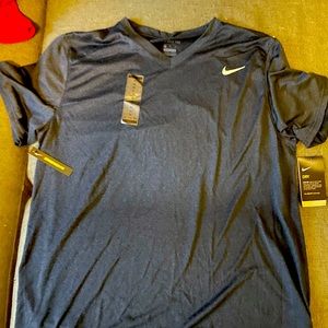 Nike v neck tee navy blue